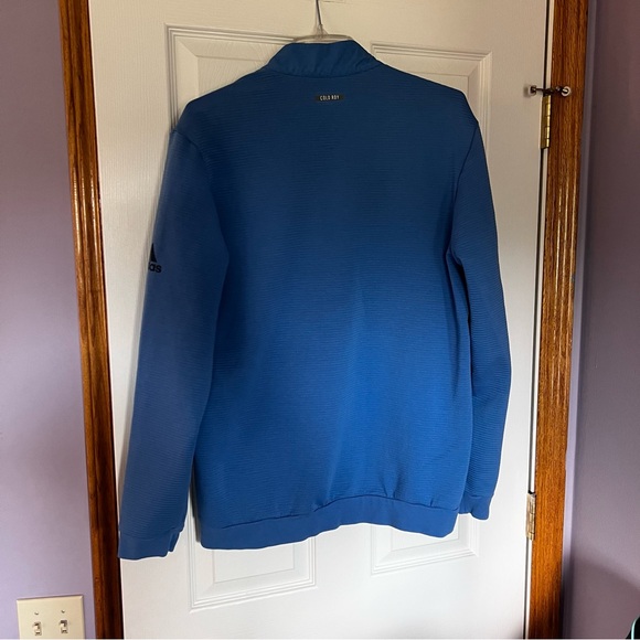 Adidas COLD.RDY Quarter 1/4 Zip Pullover Men's Large Light Blue Golf EUC Active - Picture 5 of 5